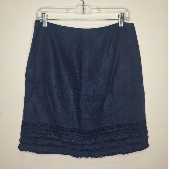 Tommy Bahama navy blue ruffled skirt - 2 - Picture 4 of 5